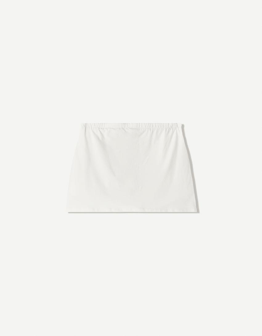 Skort with tied waistband
