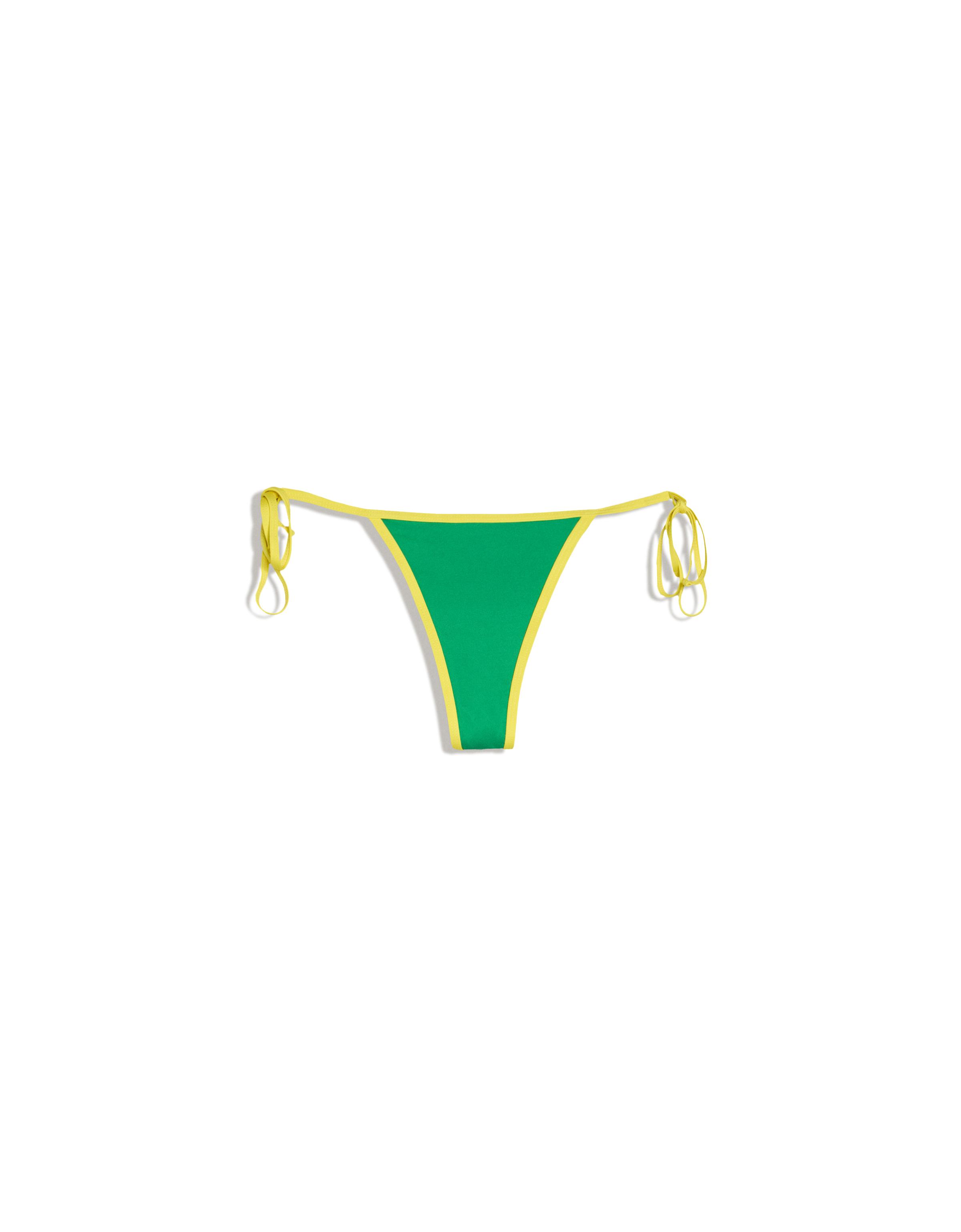 Contrast thong bikini briefs — Green