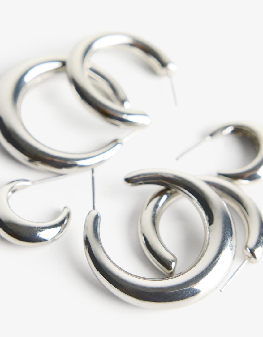 Lot 3 boucles d’oreilles créoles-Argent