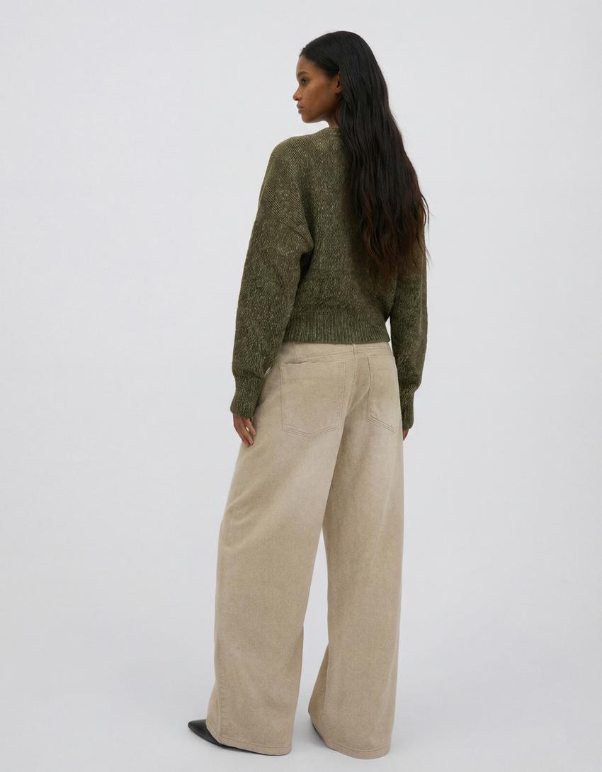 Barrel-leg trousers-Beige