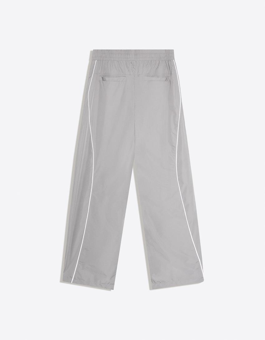 Technical baggy trousers-Grey