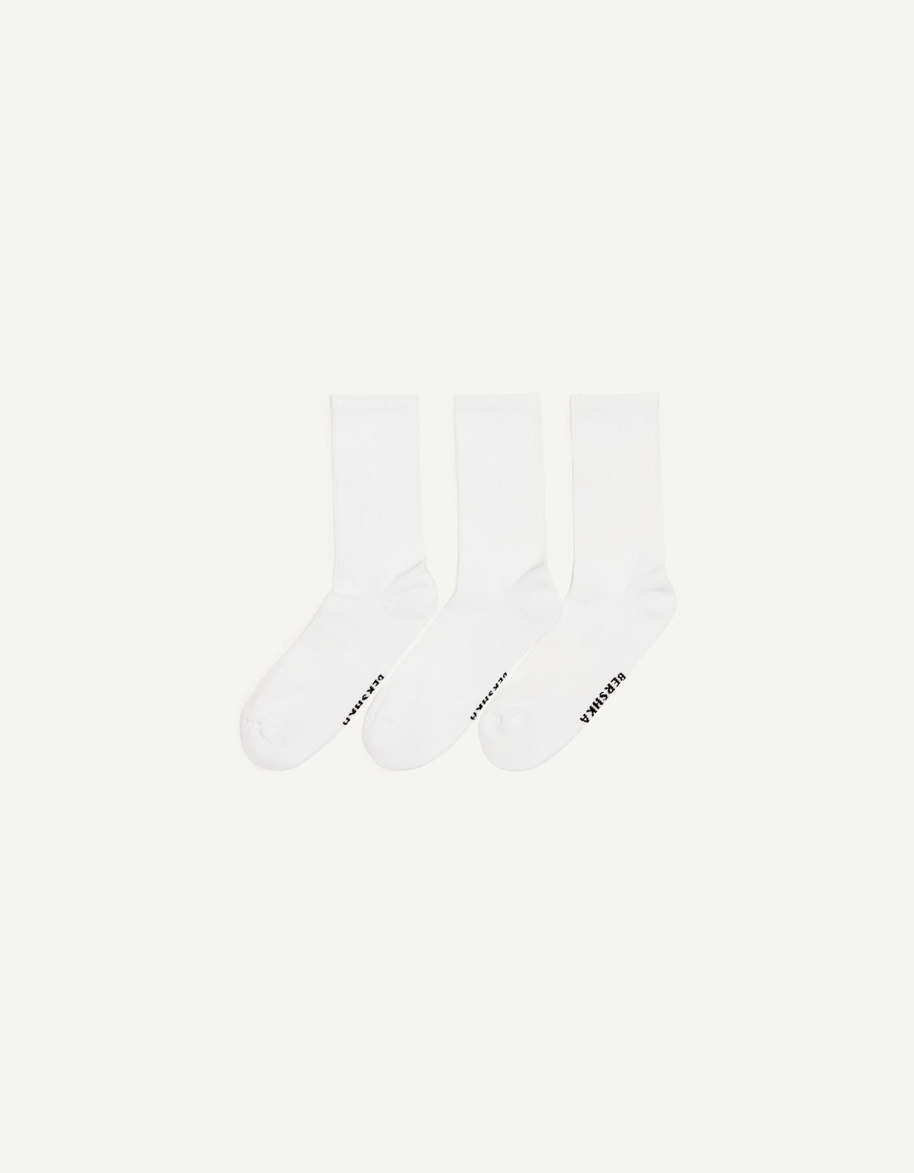 Pack of 3 pairs of sporty socks — White
