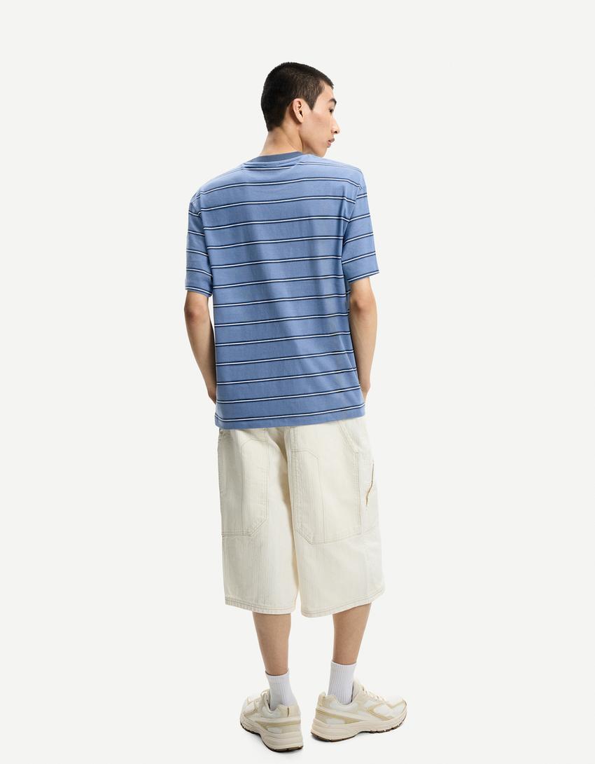 Camiseta manga corta-Azul