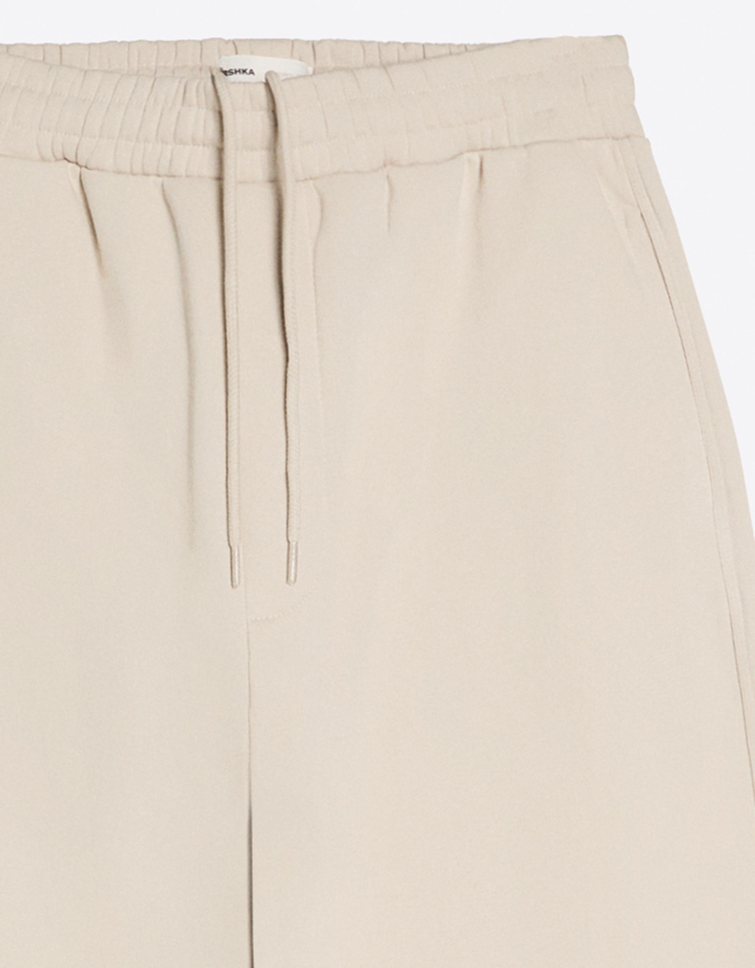 Napped balloon trousers — Stone