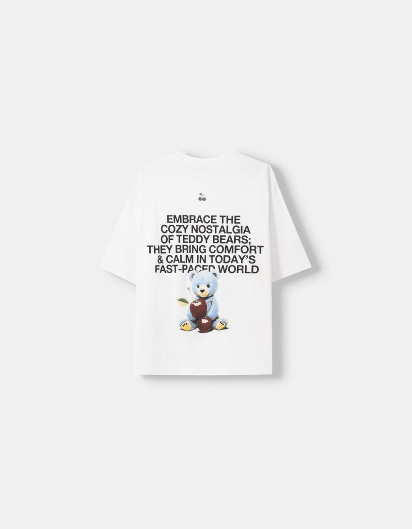 Short sleeve T-shirt with print-White-4