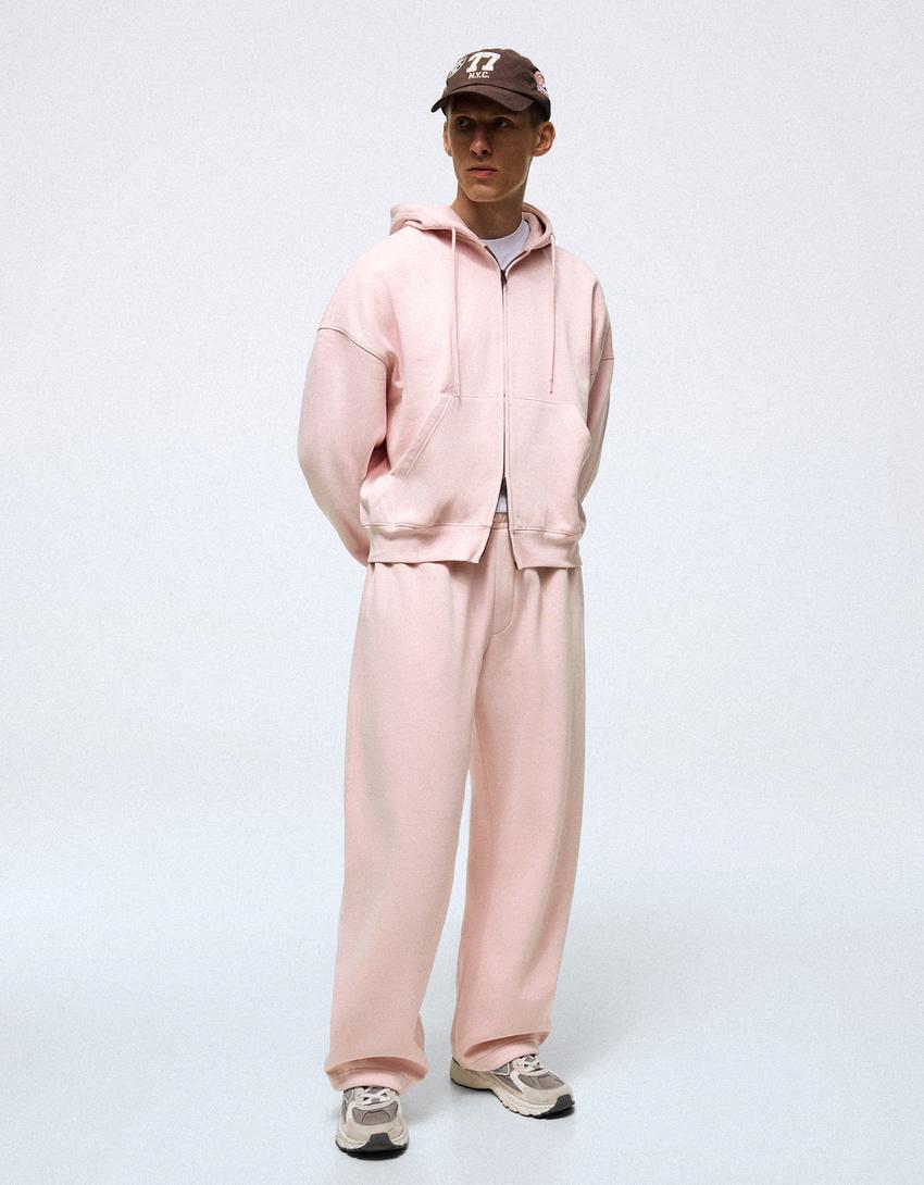 Zip-up hoodie-Pink