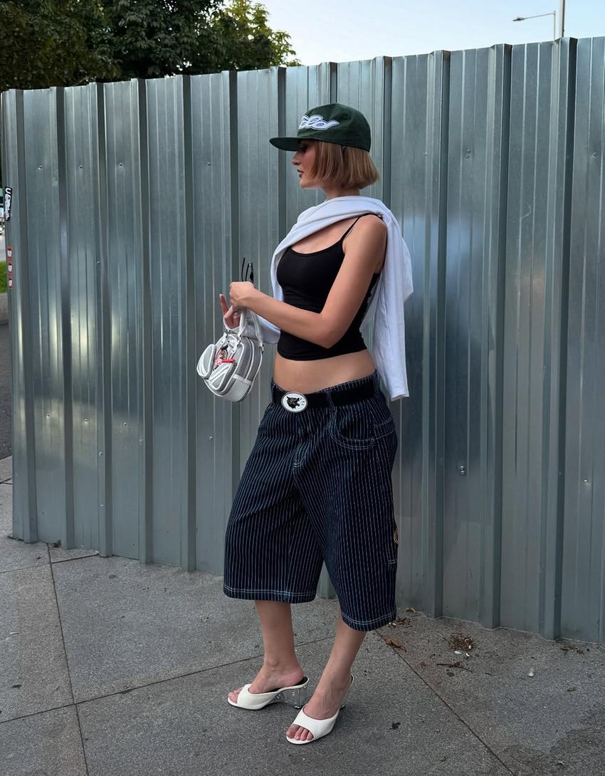 Bermudas WNBA denim skater-Marino