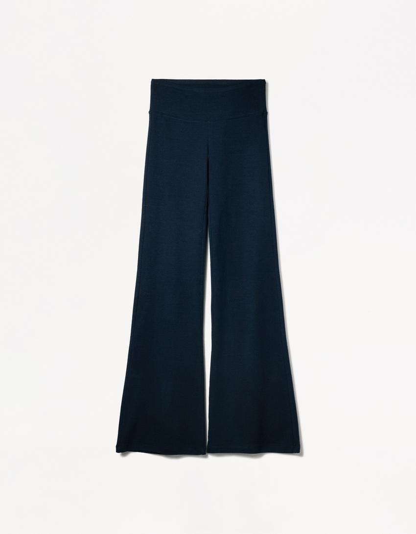 Flared trousers-Navy