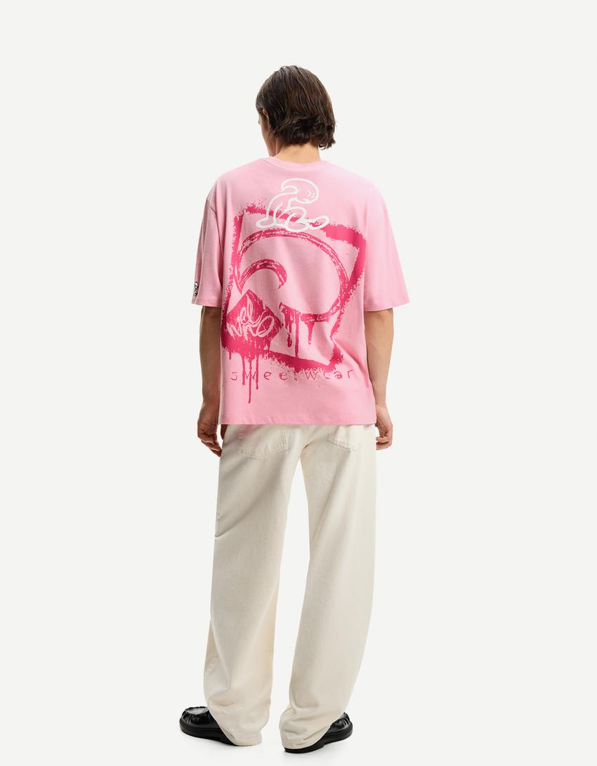 Maglietta Bershka Pigiama Bershka Maglia Asimmetrica Soft Touch