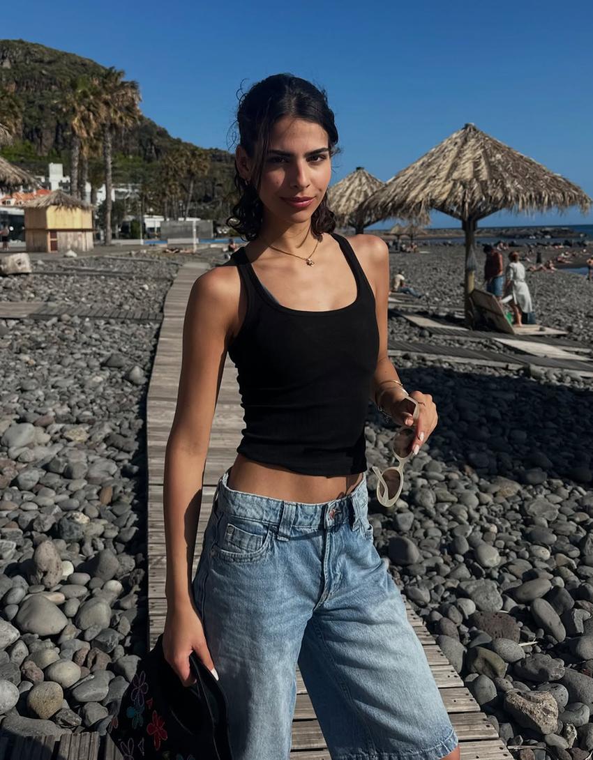 Short denim baggy-Azul lavado