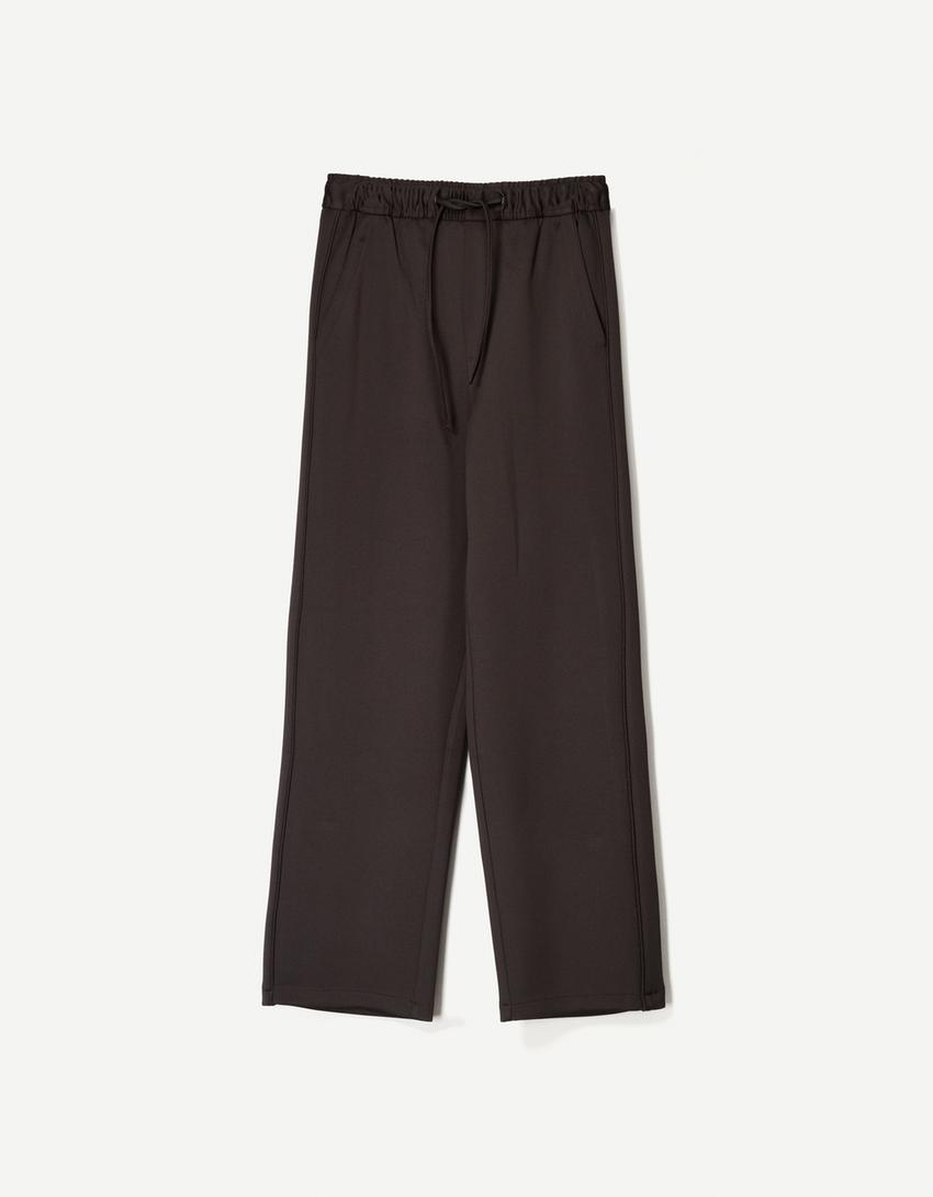 Shirt and trousers set-Brown-6