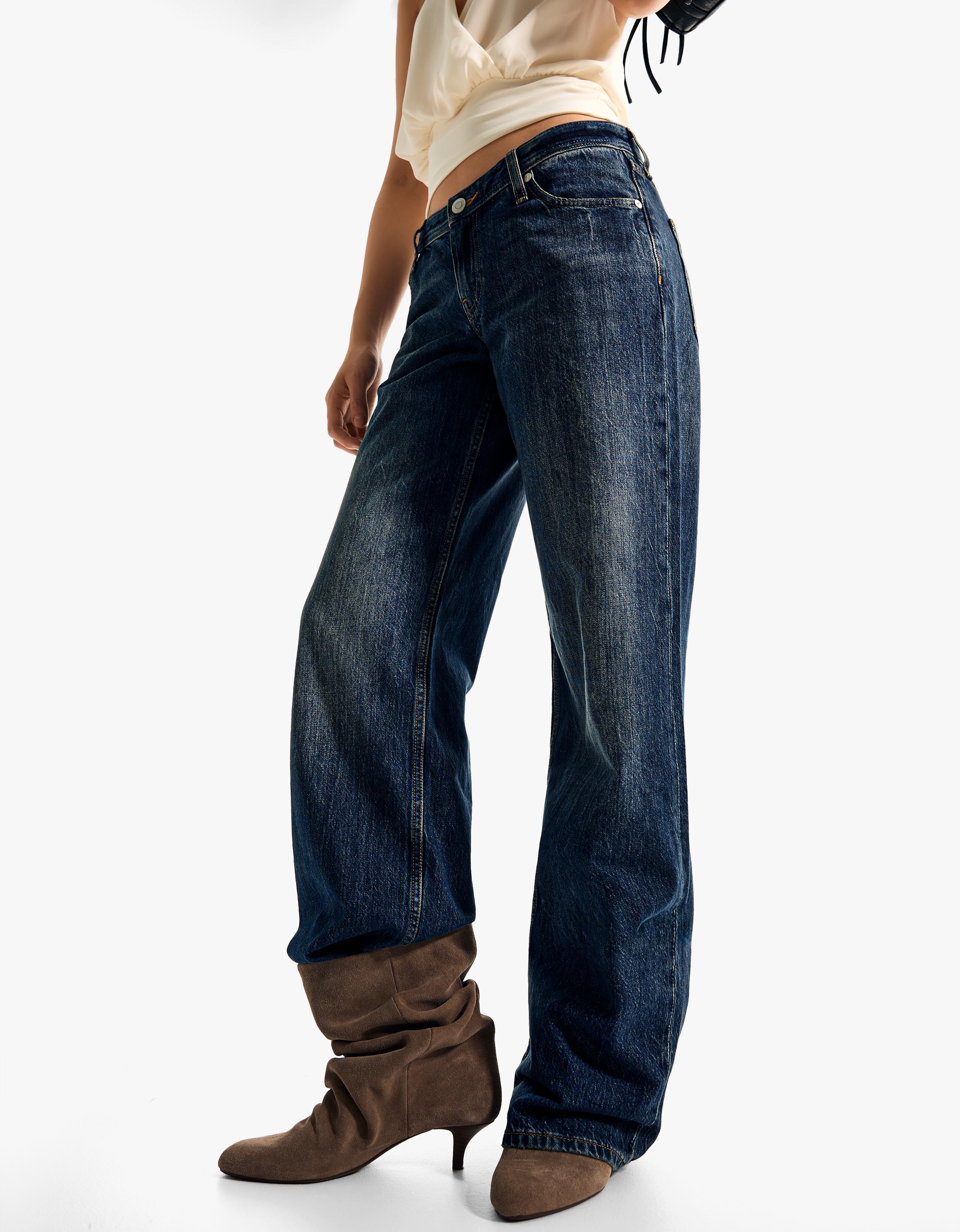 straight fit düşük bel jean - Görsel 13