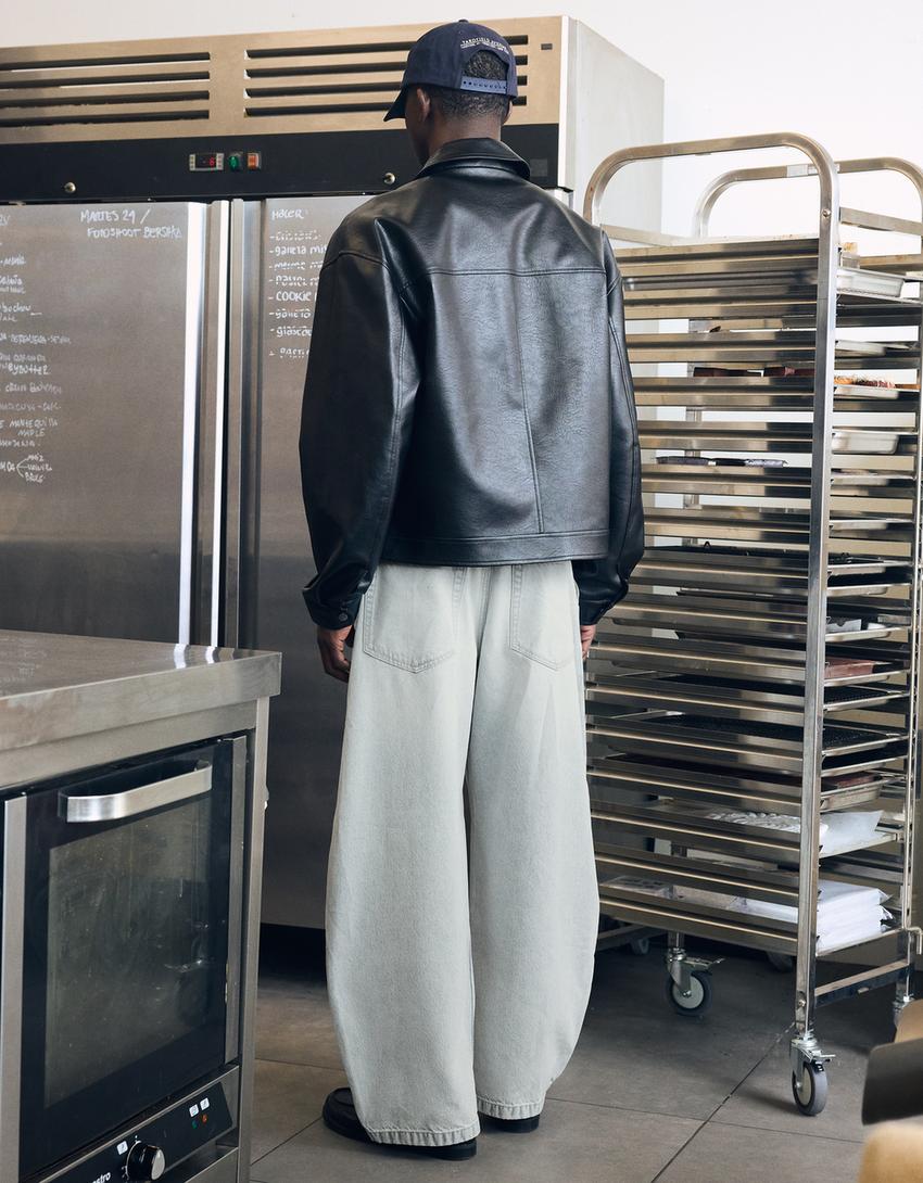 Piliseli barrel fit jean-Açık mavi