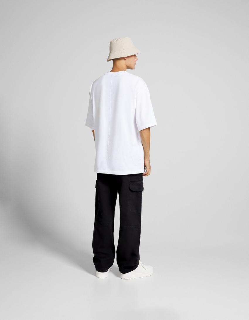 Pantalon cargo en coton-Noir-1