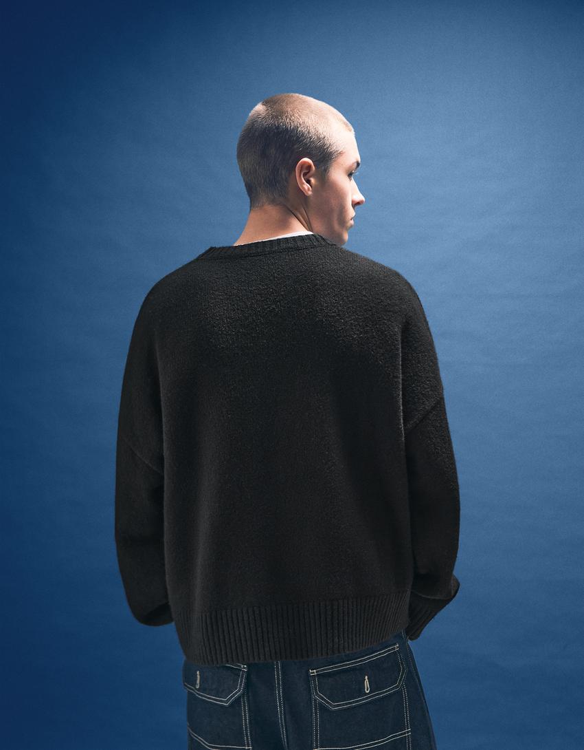 Cropped jumper-Black