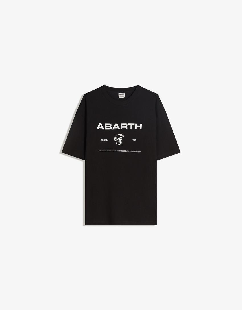 T-shirt met Racing Abarth-print en korte mouw-Zwart
