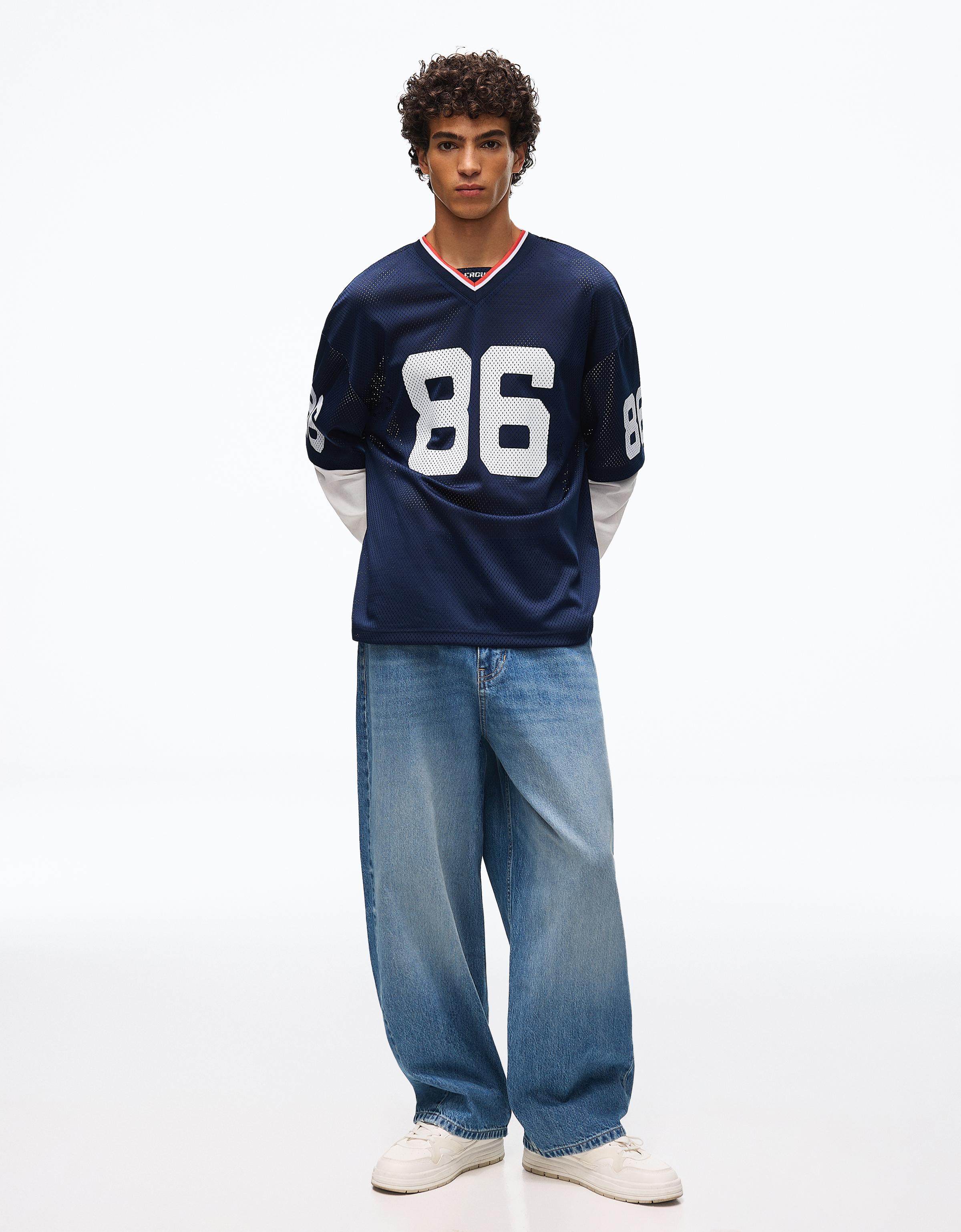 Bershka Hombre Azul Lavado
