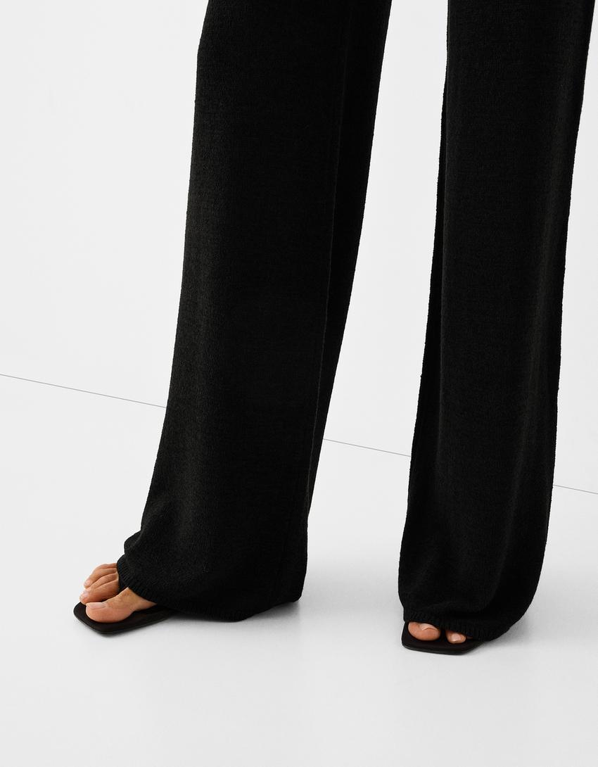 Pantalon flare-Noir-5