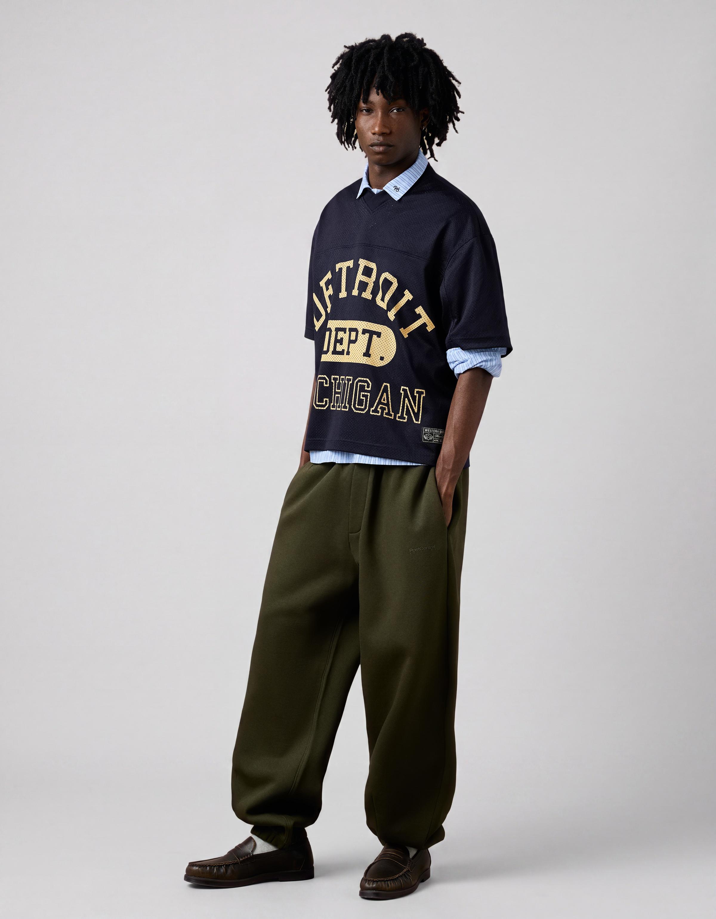 Mesh print T-shirt — Navy
