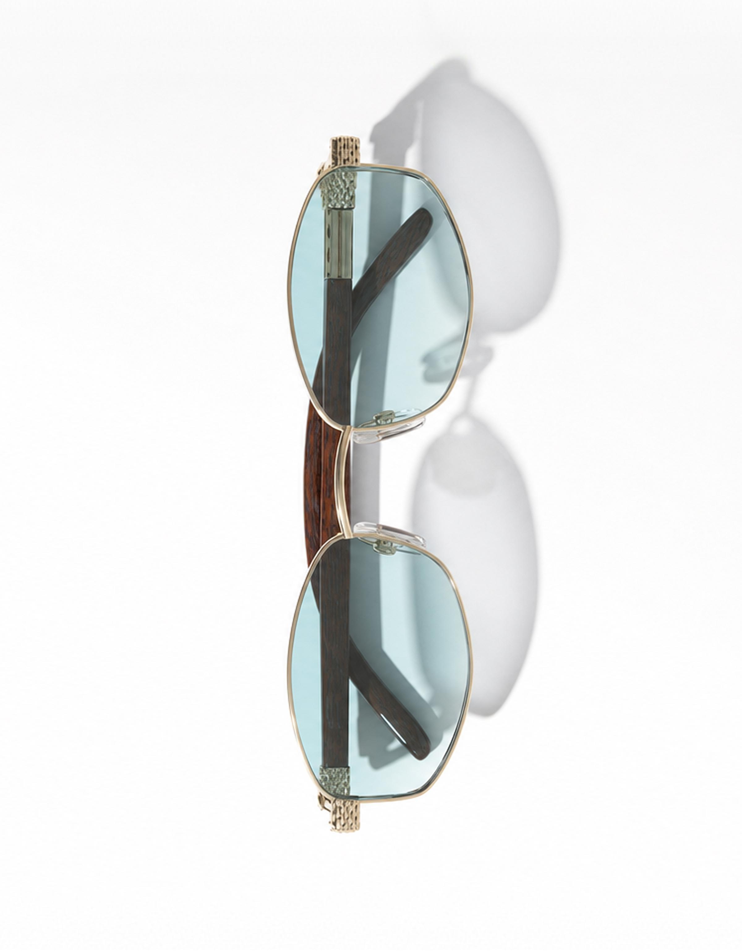 Wood effect temple sunglasses — Green
