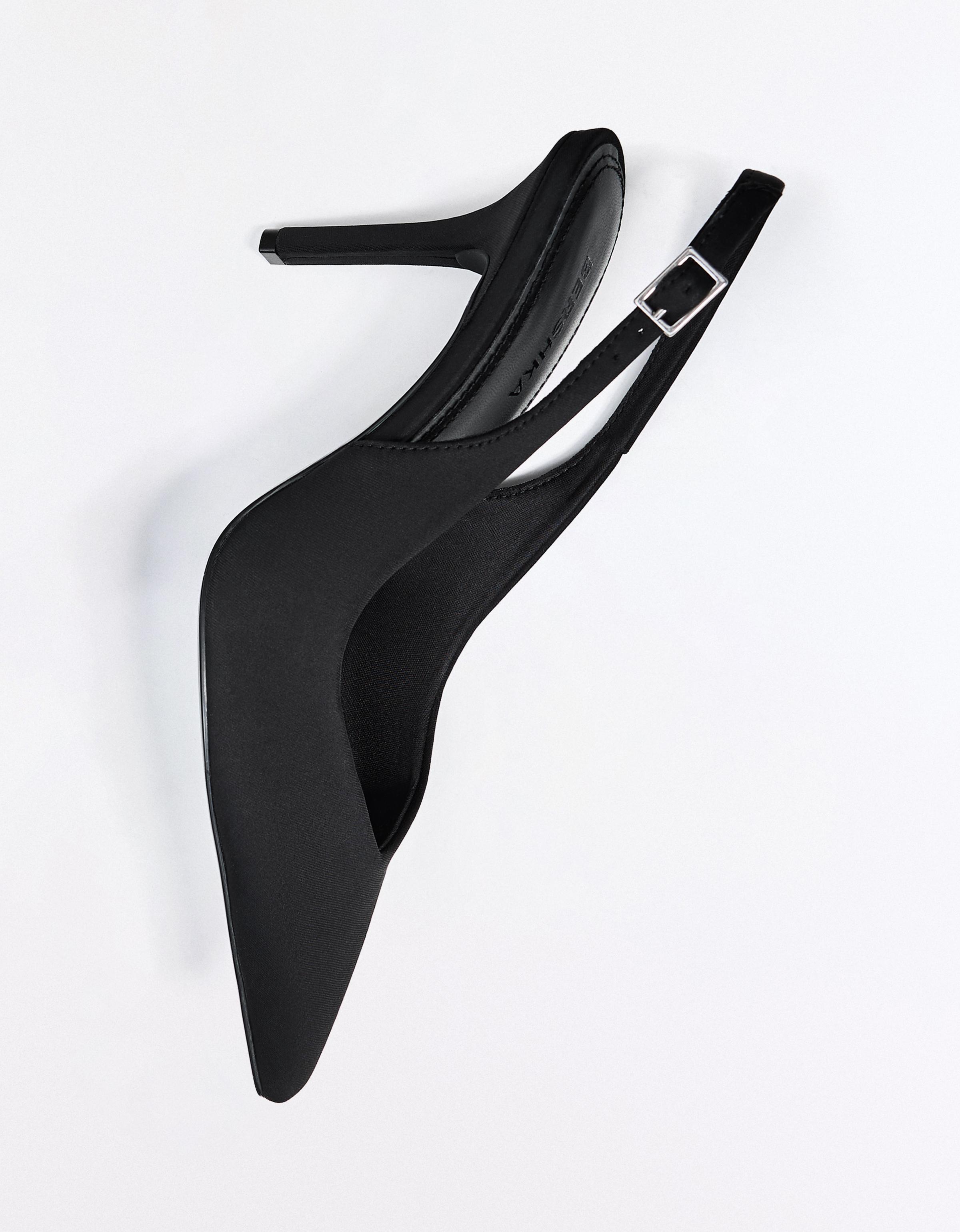 Heeled slingback shoes — BLACK