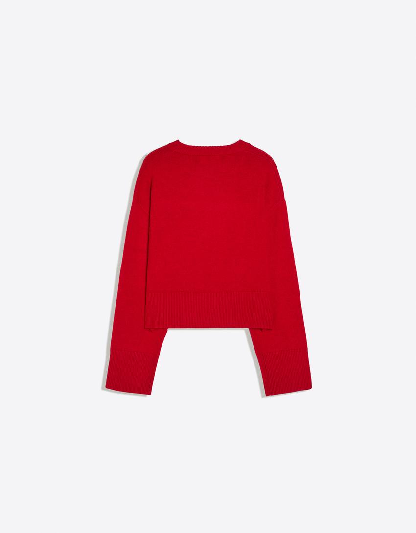 Maglia girocollo-Rosso