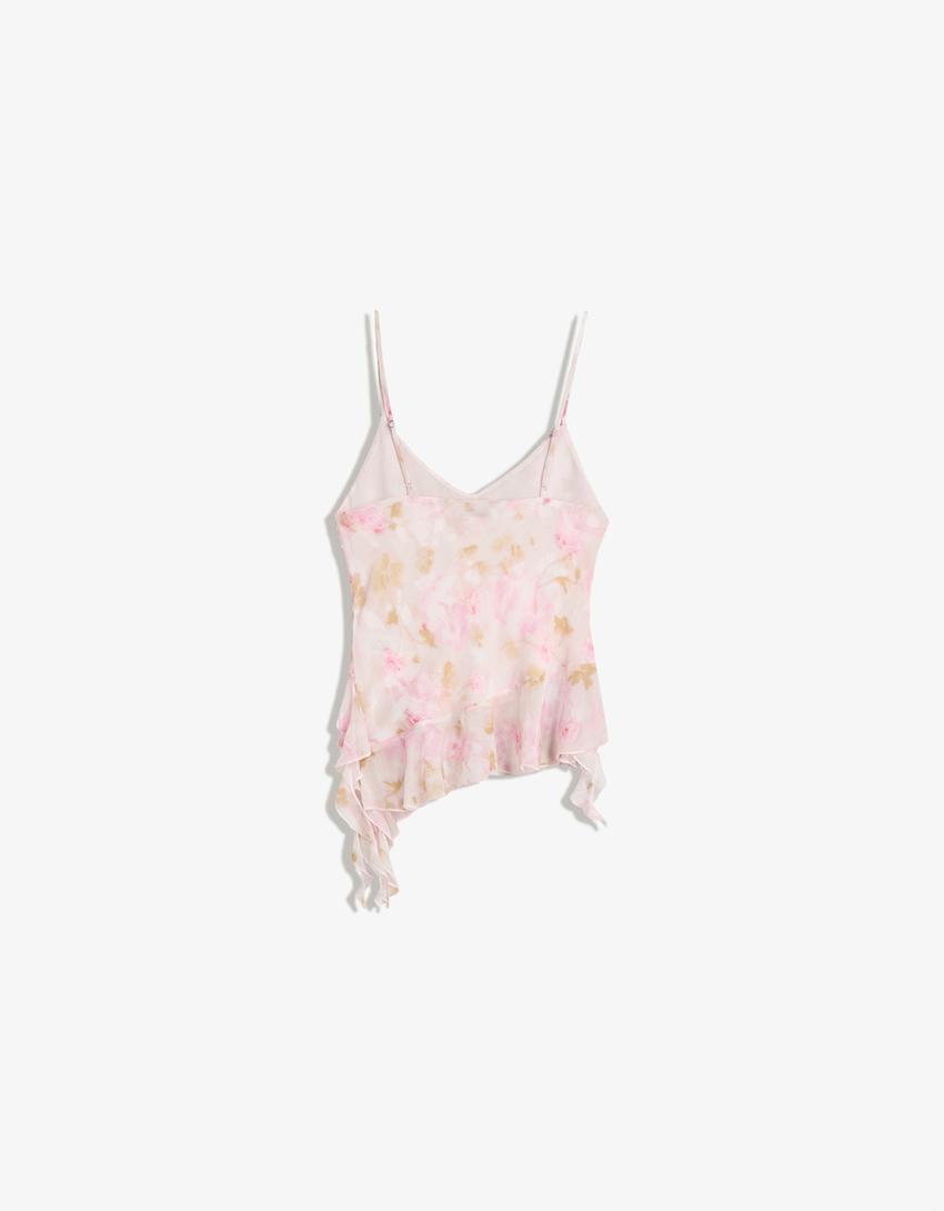 Top bretele volane-Multicolor