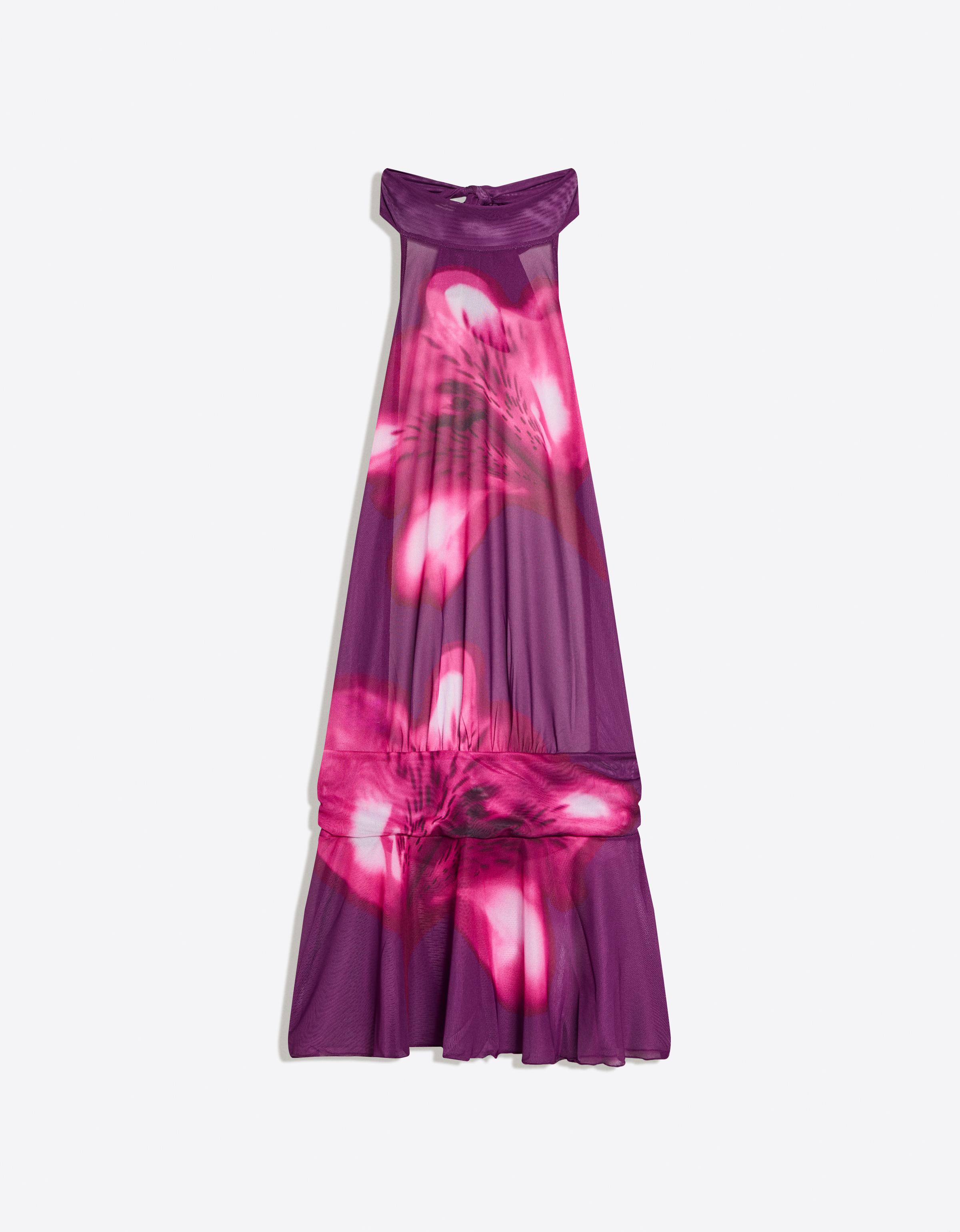 Sırt dekolteli file elbise - Görsel 6