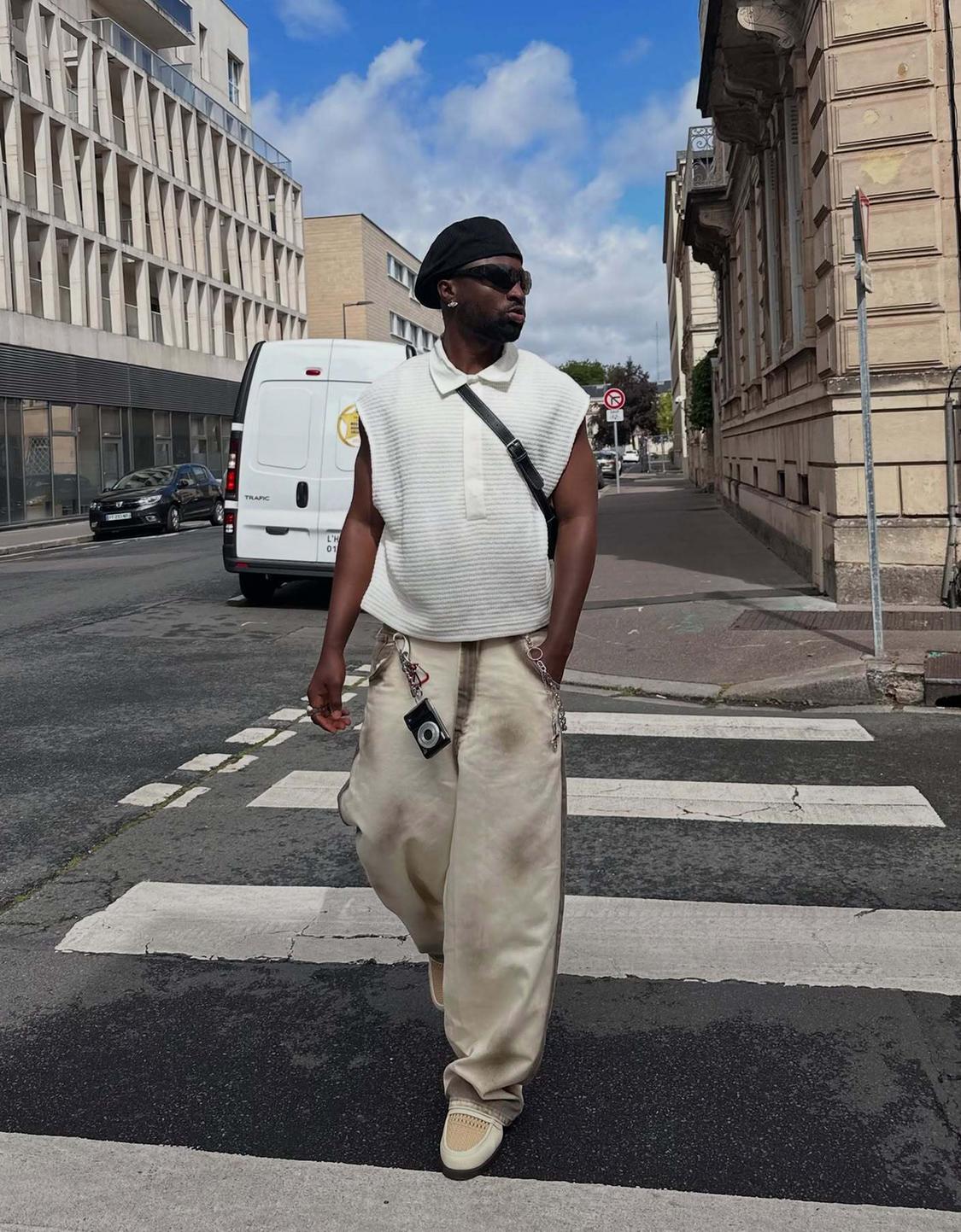 Super baggy printed trousers
