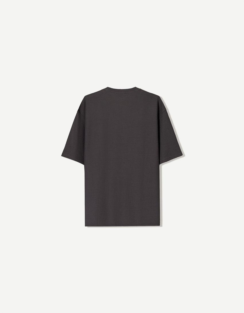 T-shirt manches courtes seersucker-Gris