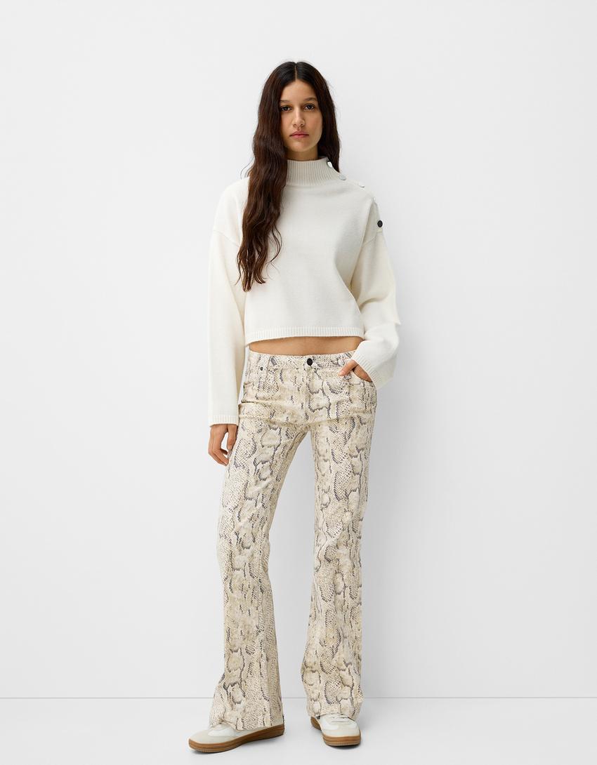 Pantalon Acampanado Pantalon Bota Campana Bershka Bershka Vaquero