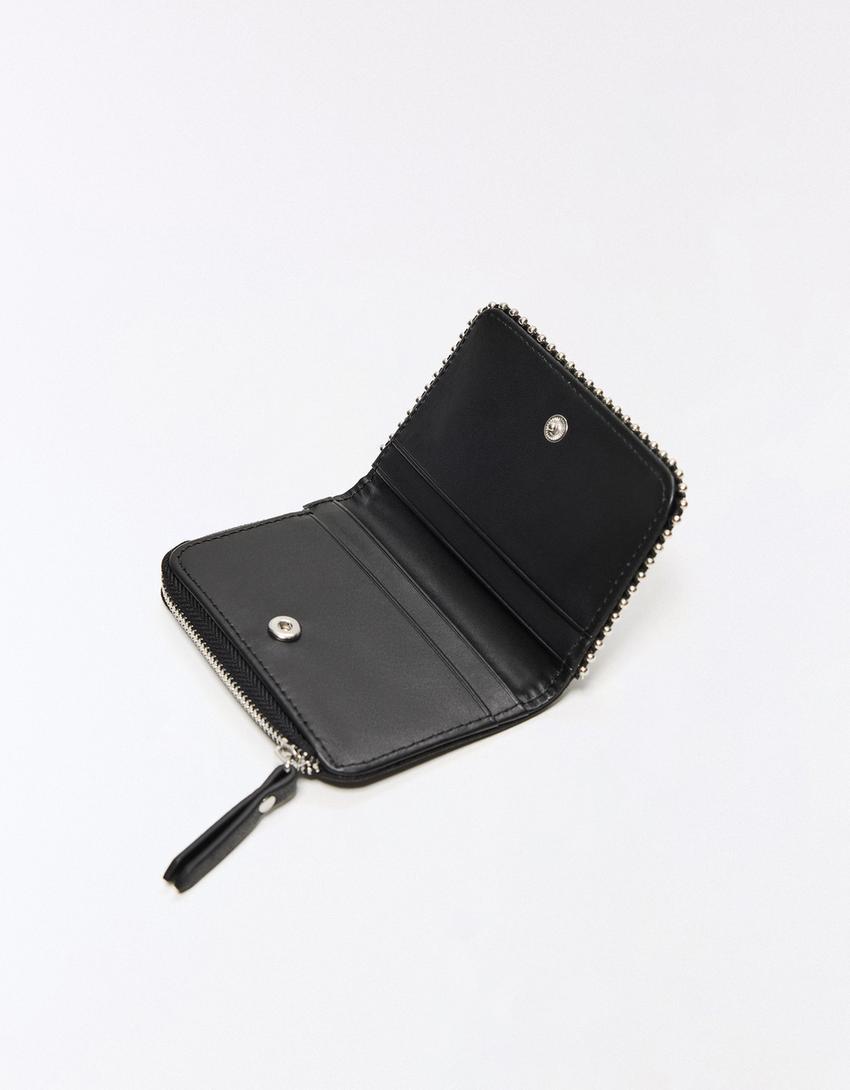 Faux suede coin purse-Black