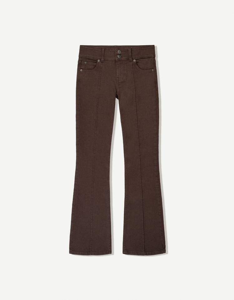 Low-rise boot-cut jeans