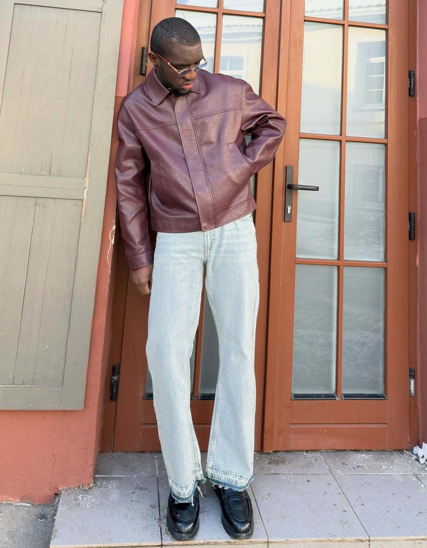 Straight-fit flared jeans-Light blue