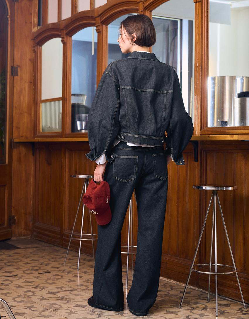 Blugi baggy talie medie-Bleumarin