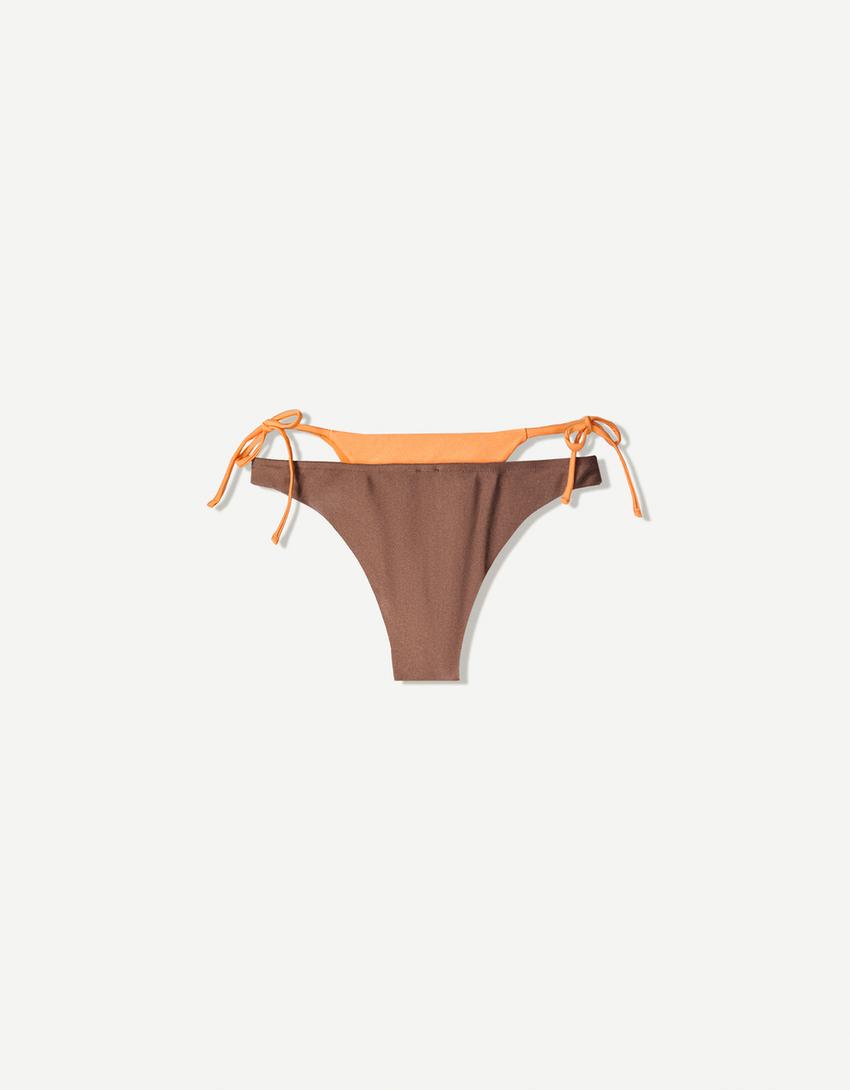 Layered bikini bottoms-Orange-1