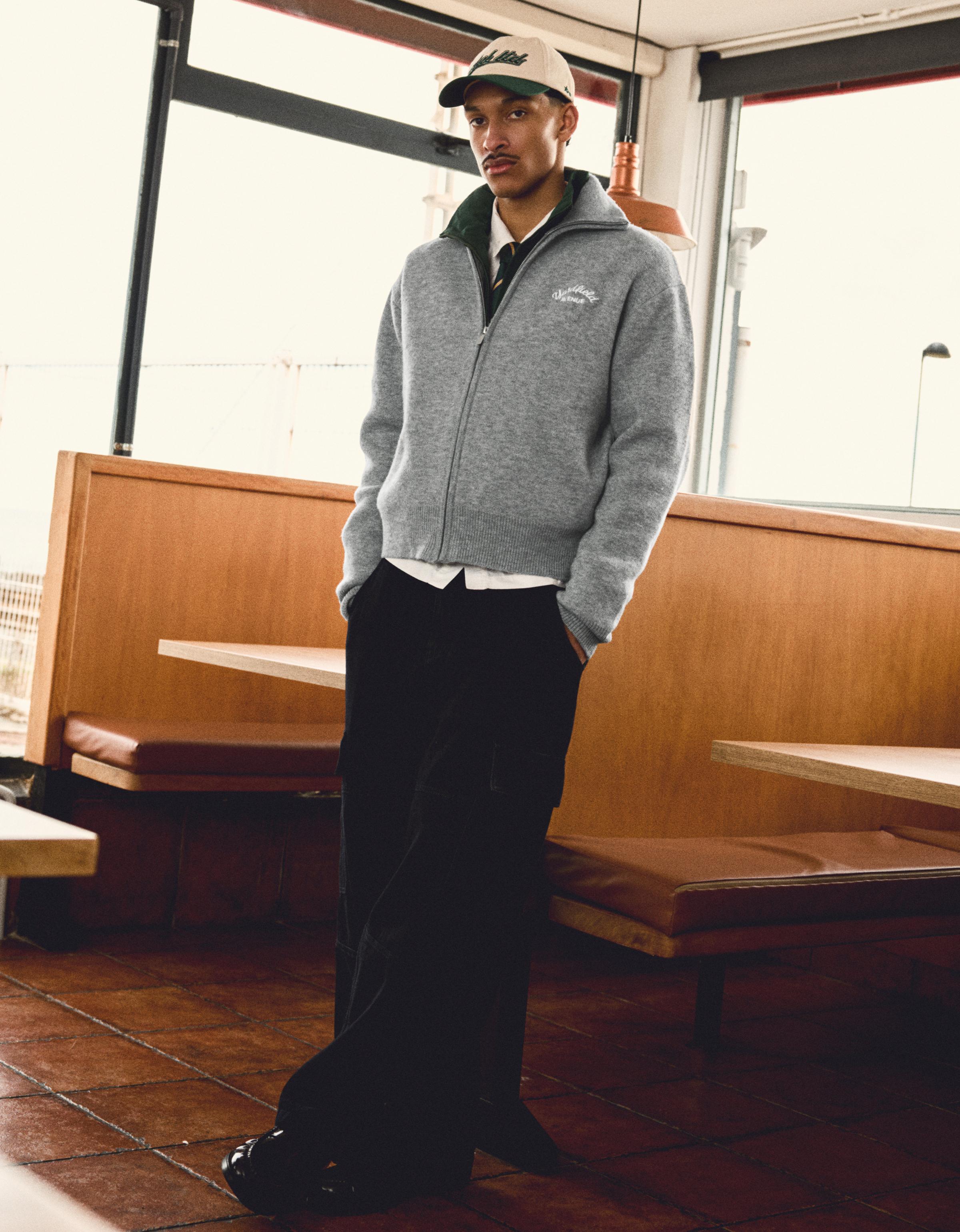 İşlemeli fermuarlı ceket