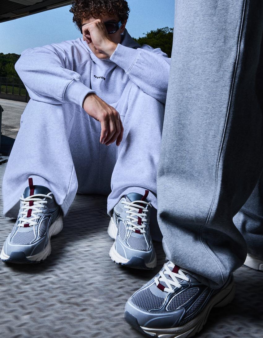 Sneakers multi-elementi-Grigio