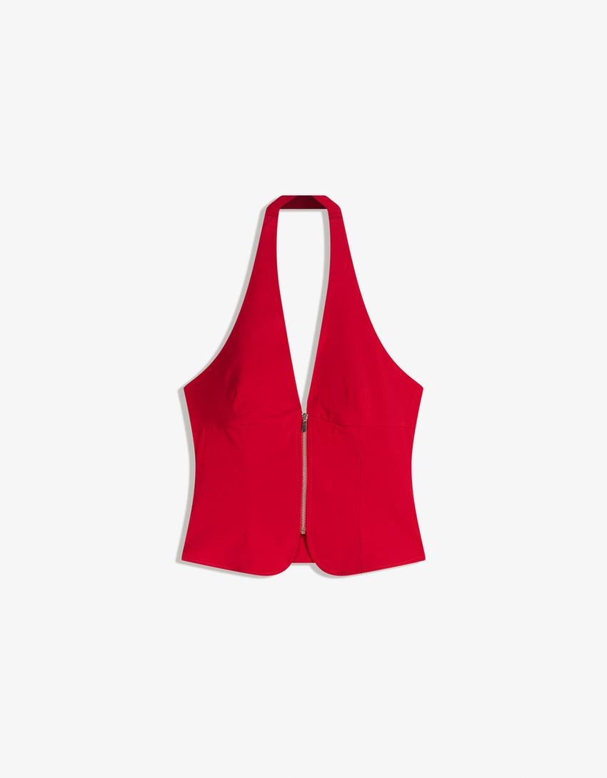 Top halter bengalina-Rojo