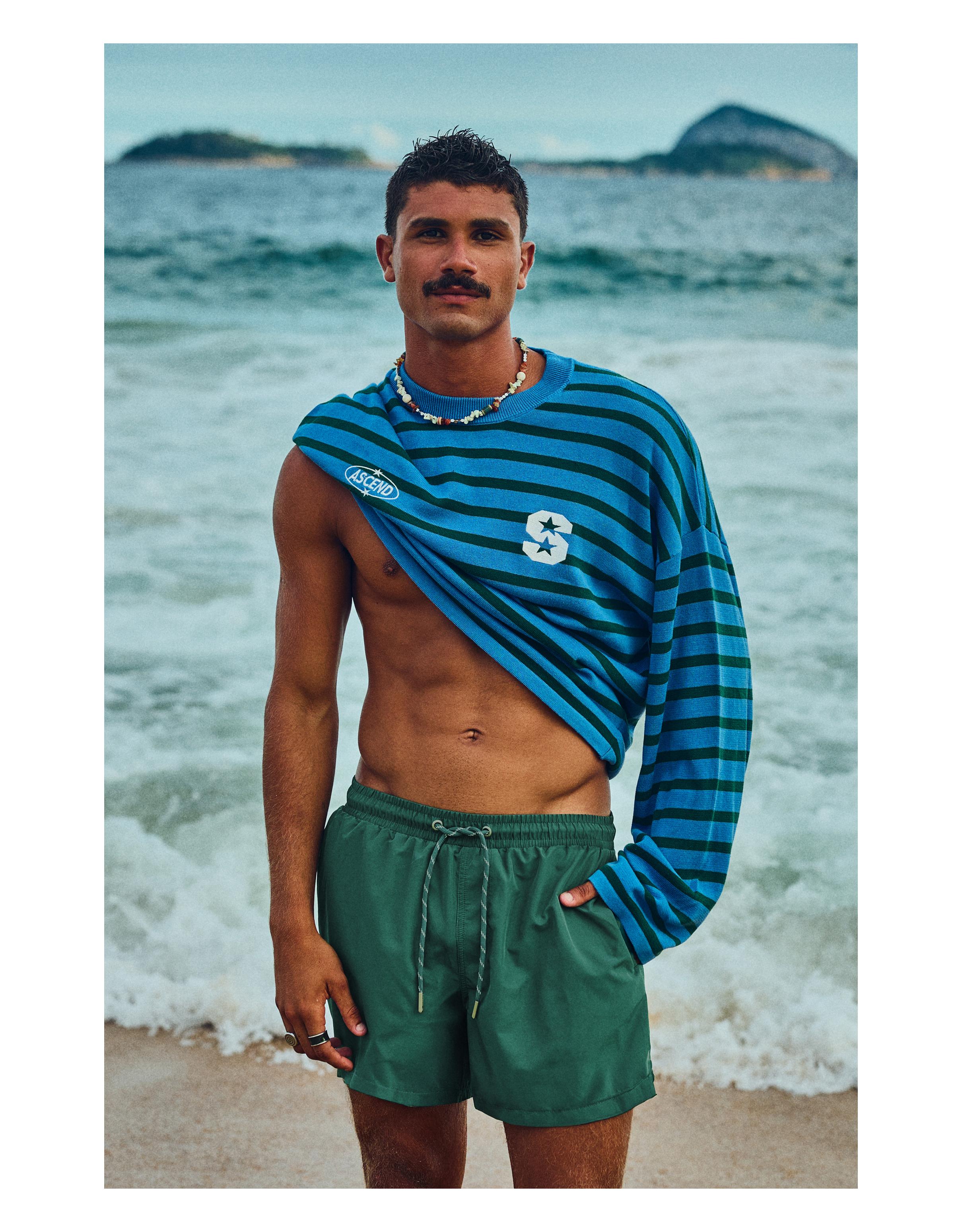 Basic regular fit swim shorts — Green