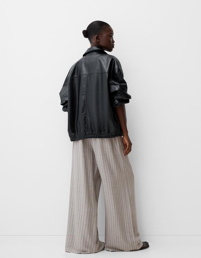 Wide-leg trousers-Grey-2