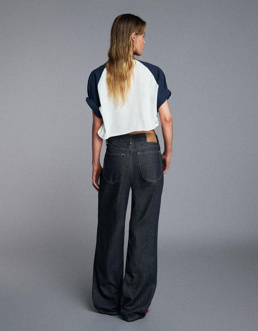 Jeans straight baggy fit-Marino