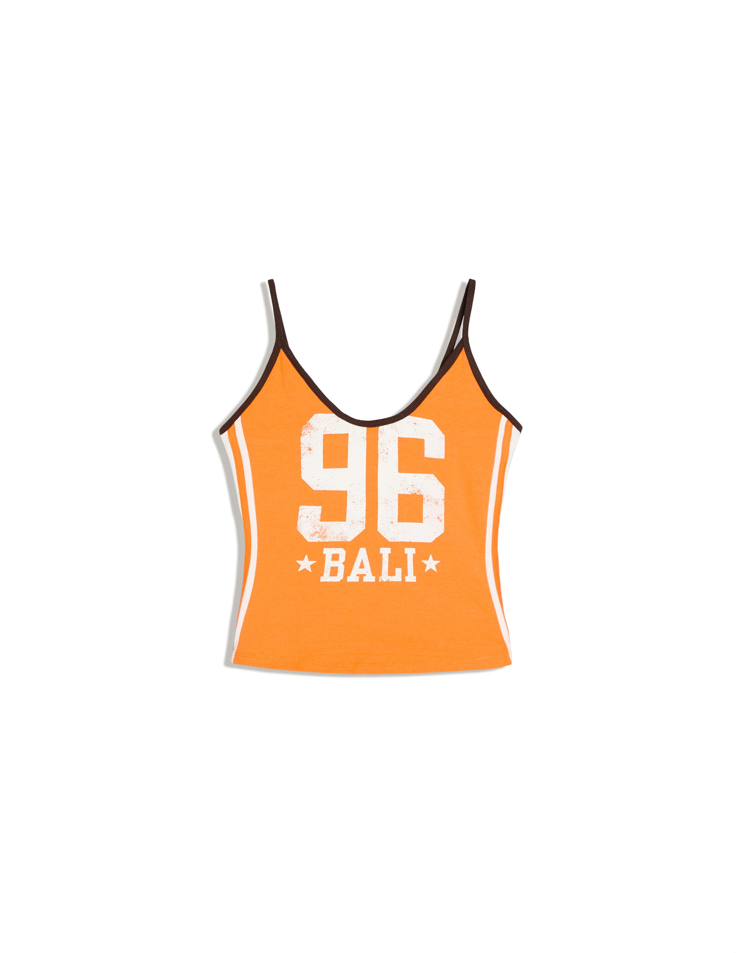 Printed strappy top — Orange