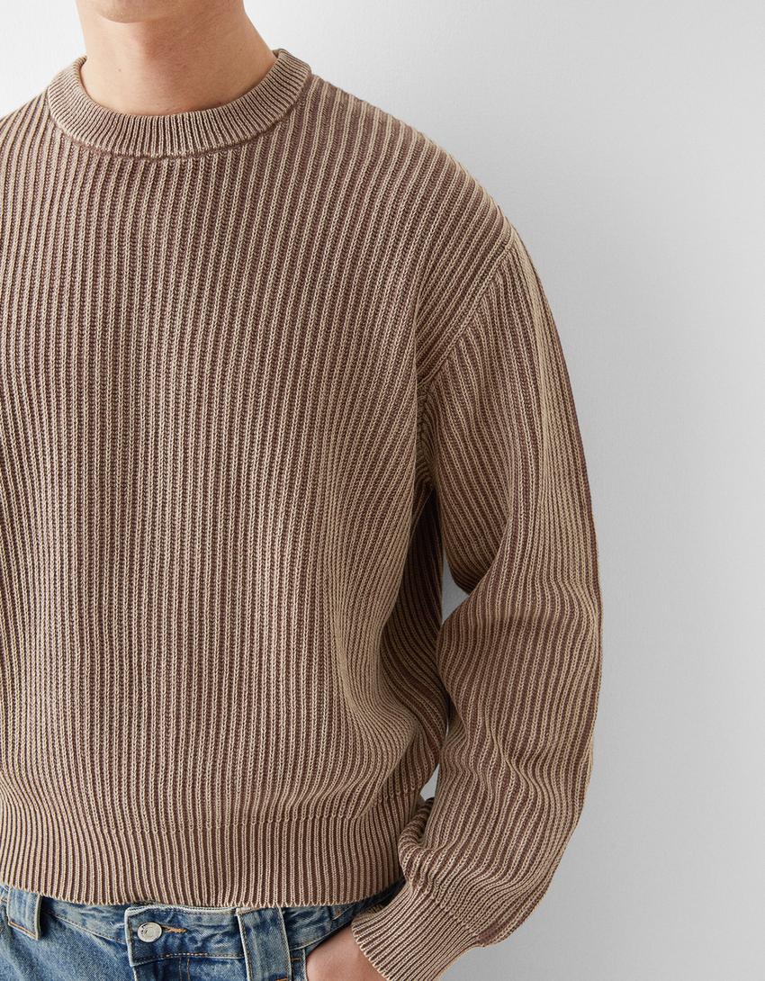 Jersey efecto lavado-Marrón-5