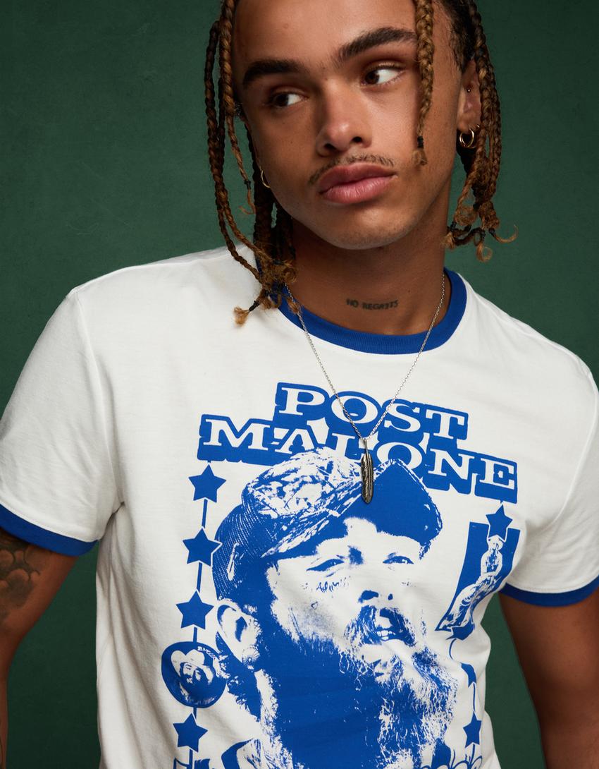 Post Malone print short-sleeve T-shirt-White-1