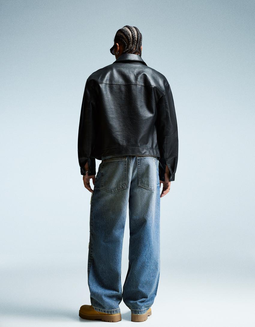 Ripped super baggy jeans-Blue-1