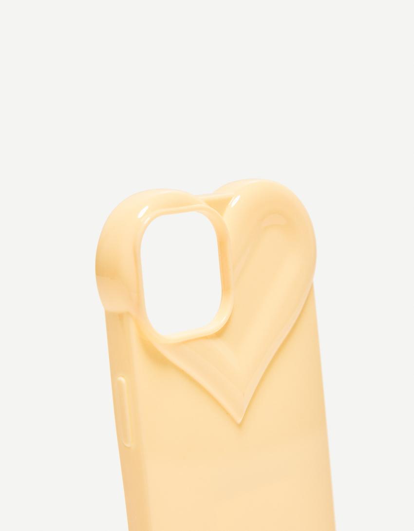 Etui na telefon iPhone z sercem-Beżowy-2