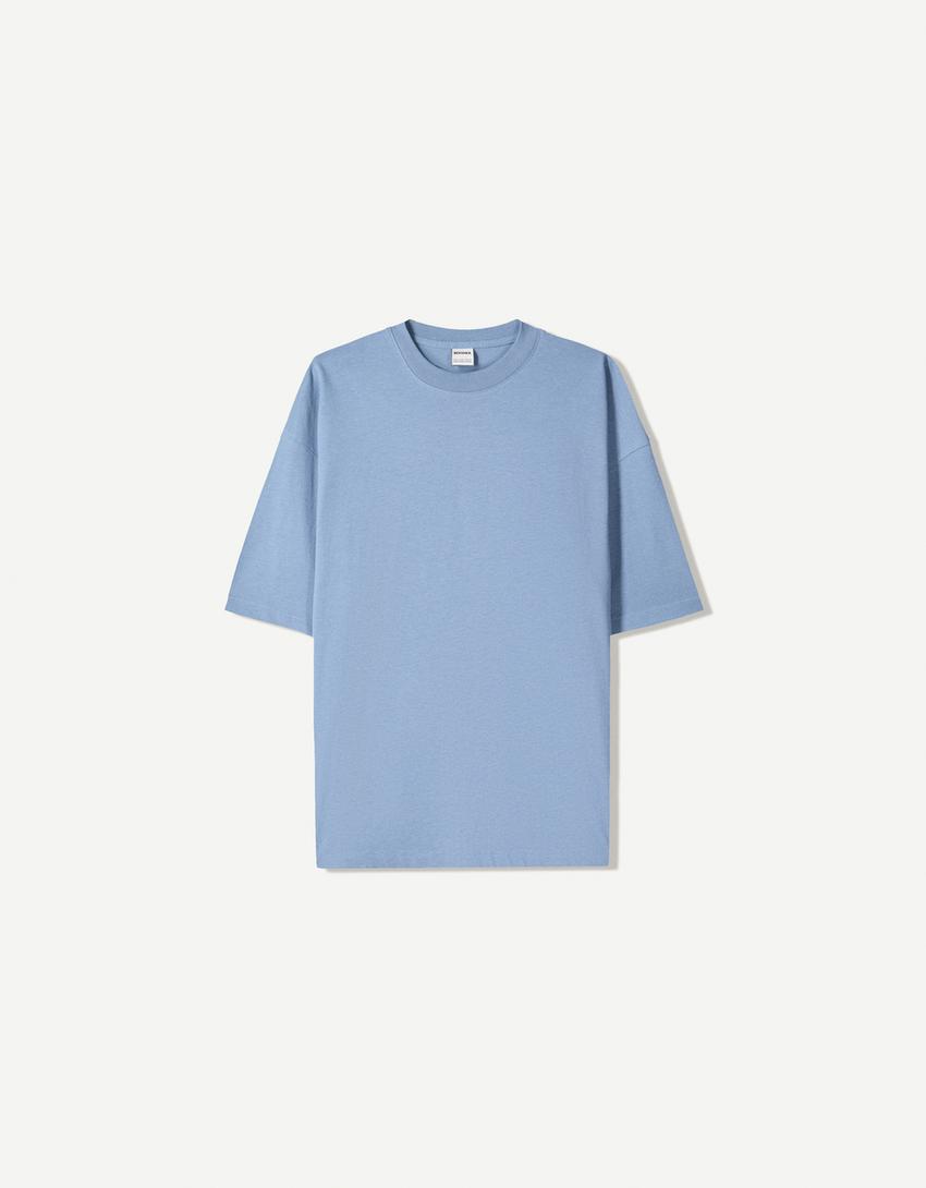 Camiseta manga corta oversize-Azul lavado-4