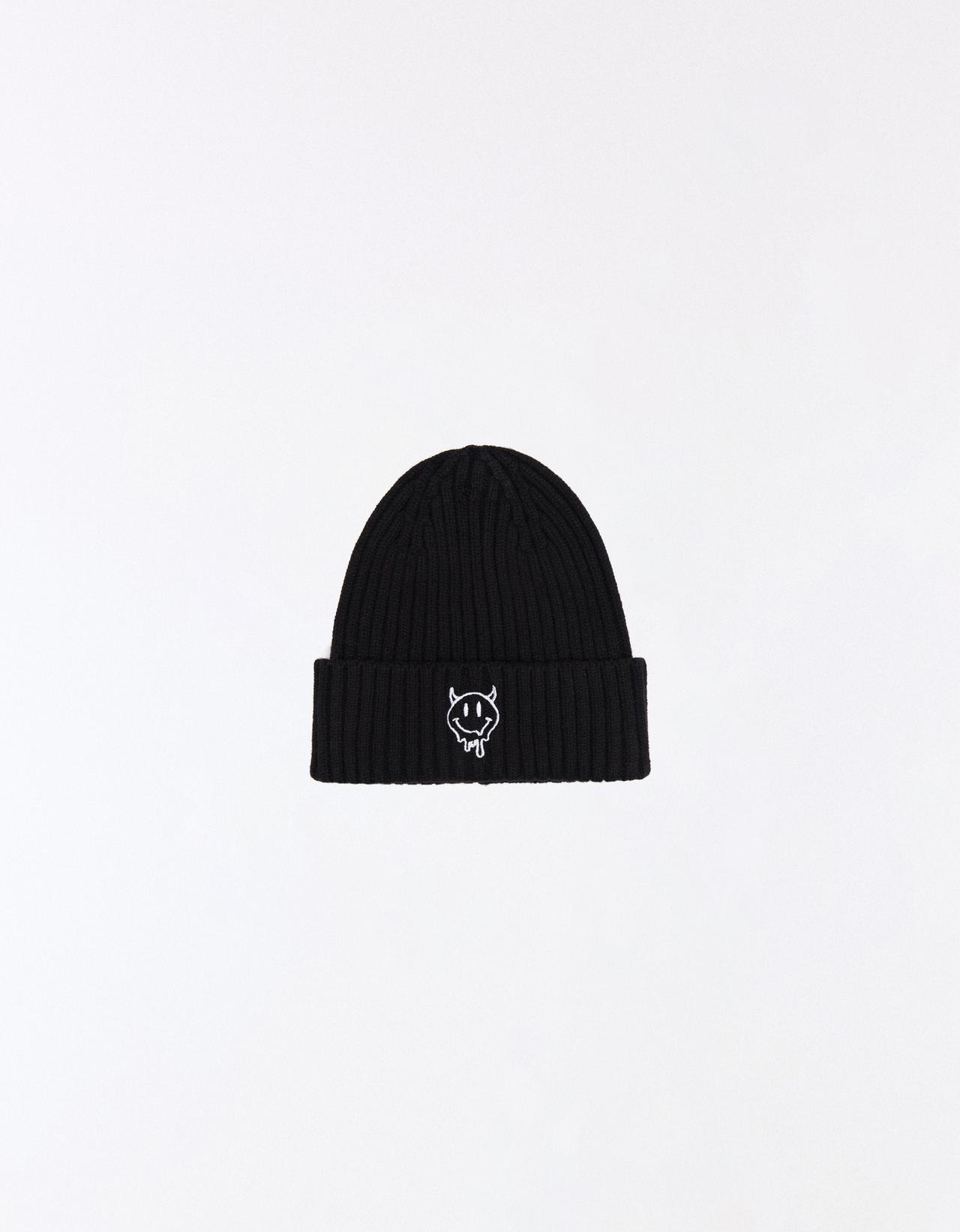 DEMON MELT embroidered beanie — Black