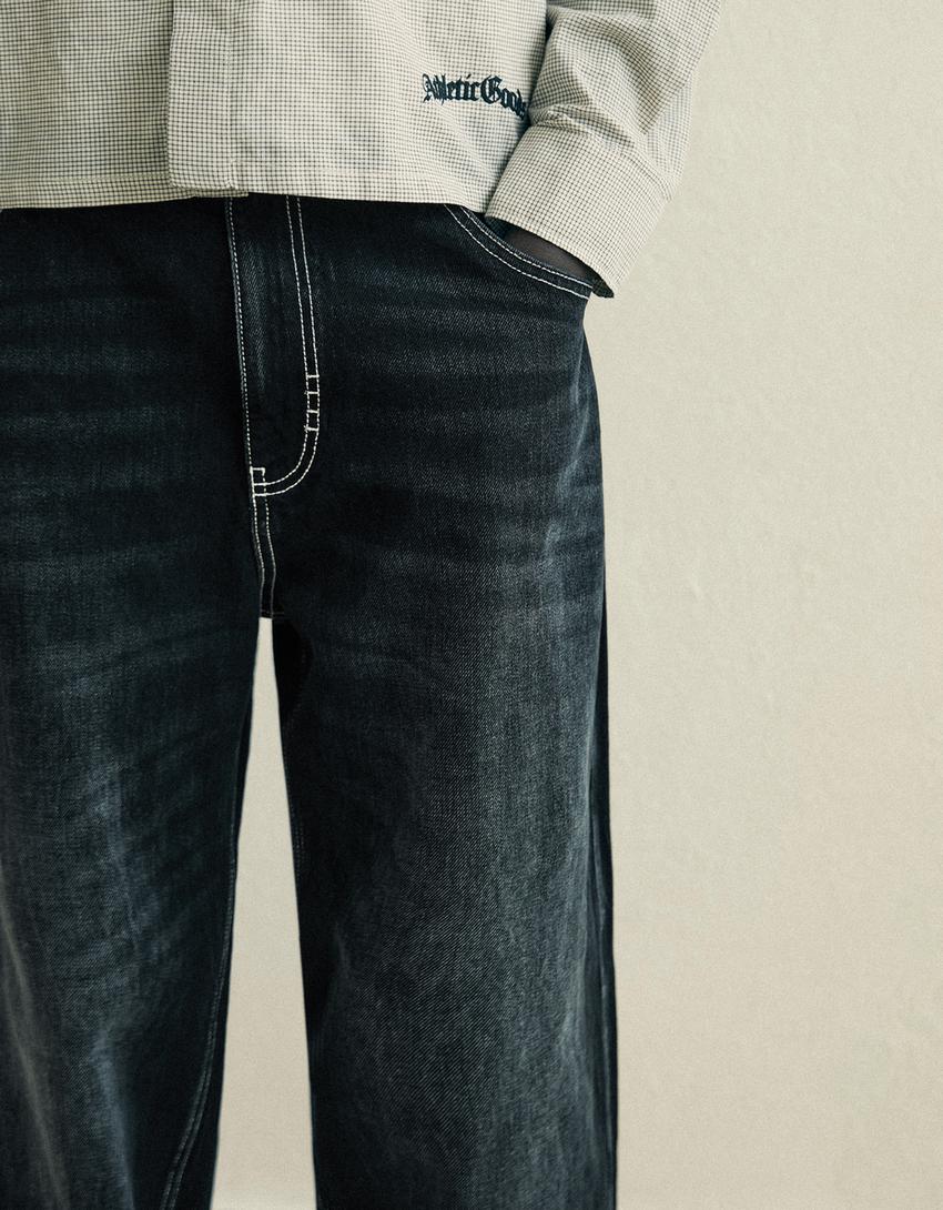 Jeans baggy fit skater-Nero